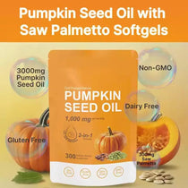 300 Capsules Pumpkin Seed Oil 1000mg Promotes Hair Growth Supports Urinary Bladder And Prostate Health Enhance Immunity System