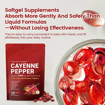 240pcs Cayenne Pepper Health Softgels Capsules 12-in-1 Advanced Botanical Formula Softgel Supplements Promotes Healthy Digestion
