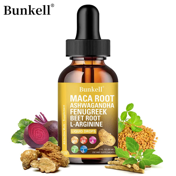 Organic Maca Root Liquid Drops with Ashwagandha, Fenugreek, Beet Ro...