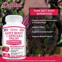 Beetroot Capsules-Healthy Blood Pressure,Blood Flow Circulation,Heart Health,Boosts Cellular Energy,Beet Root Supplement