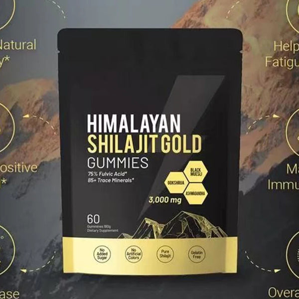 Hot Selling Shilajit Gummies Black Bag 60pcs/Bag HIMALAYAN SHILAJIT...