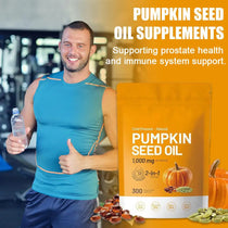 300 Capsules Pumpkin Seed Oil 1000mg Promotes Hair Growth Supports Urinary Bladder And Prostate Health Enhance Immunity System