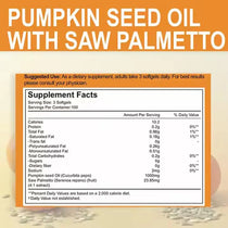 300 Capsules Pumpkin Seed Oil 1000mg Promotes Hair Growth Supports Urinary Bladder And Prostate Health Enhance Immunity System