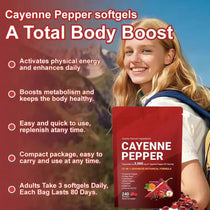 240pcs Cayenne Pepper Health Softgels Capsules 12-in-1 Advanced Botanical Formula Softgel Supplements Promotes Healthy Digestion