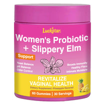 Feminine Probiotics Gummies with Slippery Elm for Women Supports pH Balance Gut Health & Immune System Pineapple Flavor 60 Count