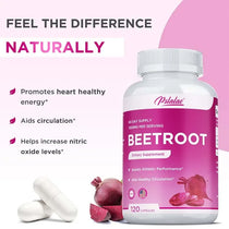 Beet Root Capsules - Promotes Heart Health, Boosts Natural Energy, Improves Endurance, and Maintains Normal Blood Pressure